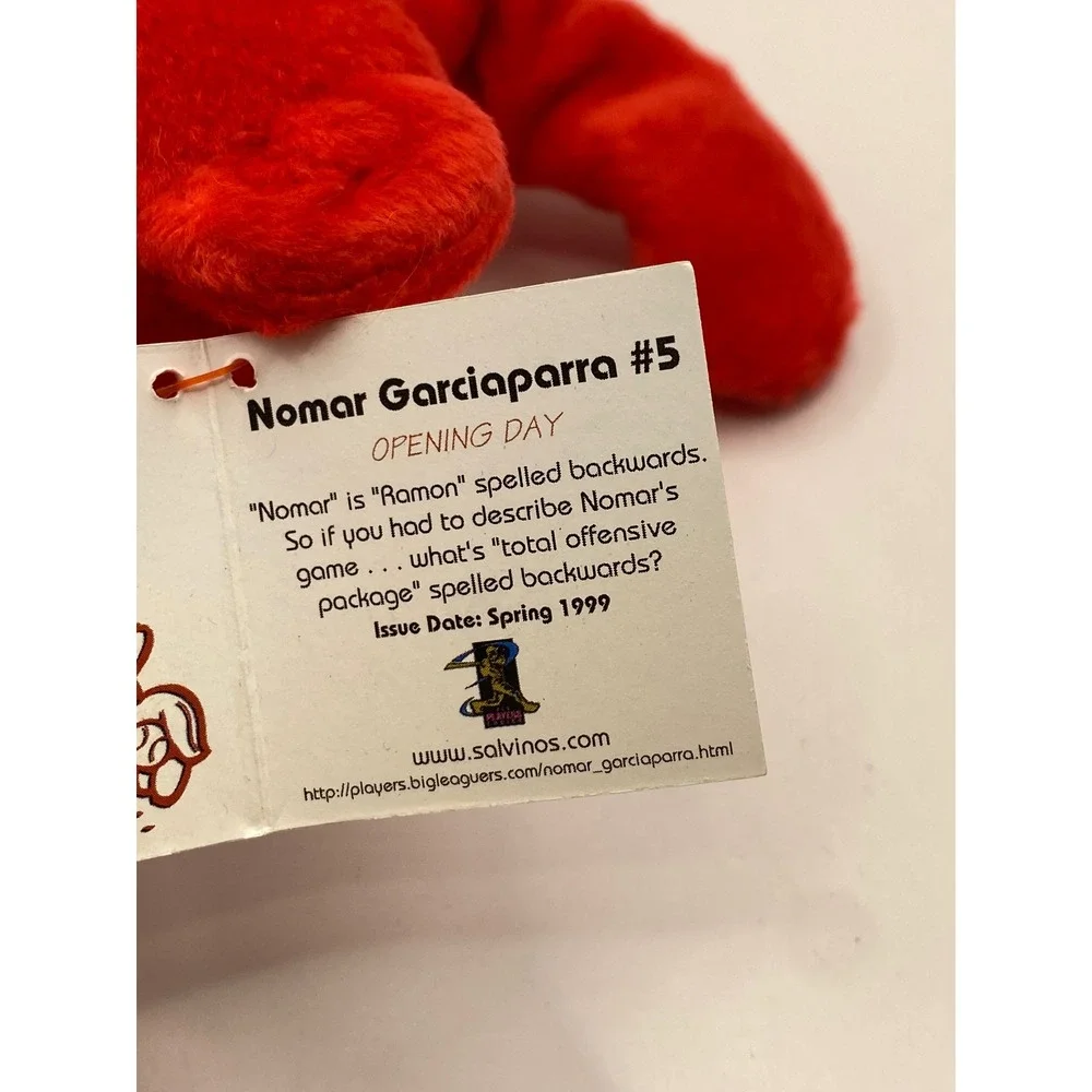 Vintage Salvinos Bammers Nomar Garciaparra 5 Opening Day Red Teddy Bear‎ Plush